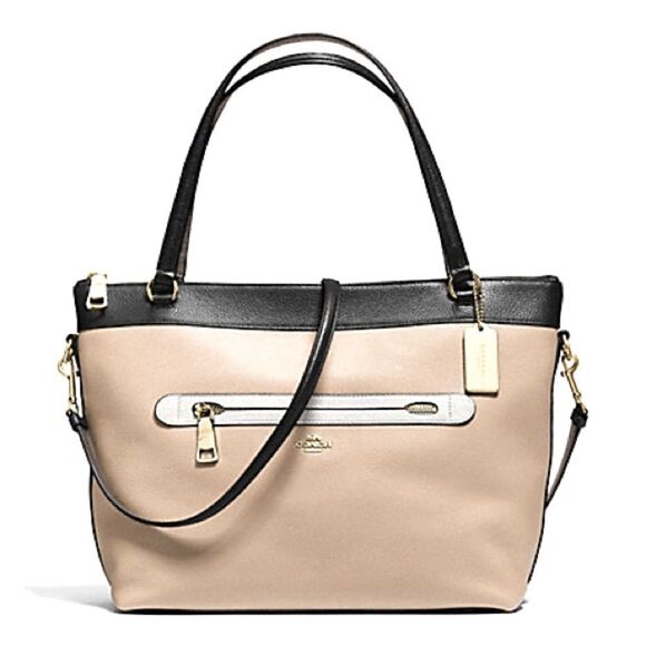 COACH GEOMETRIC COLORBLOCK TYLER TOTE - Picture 1 of 16